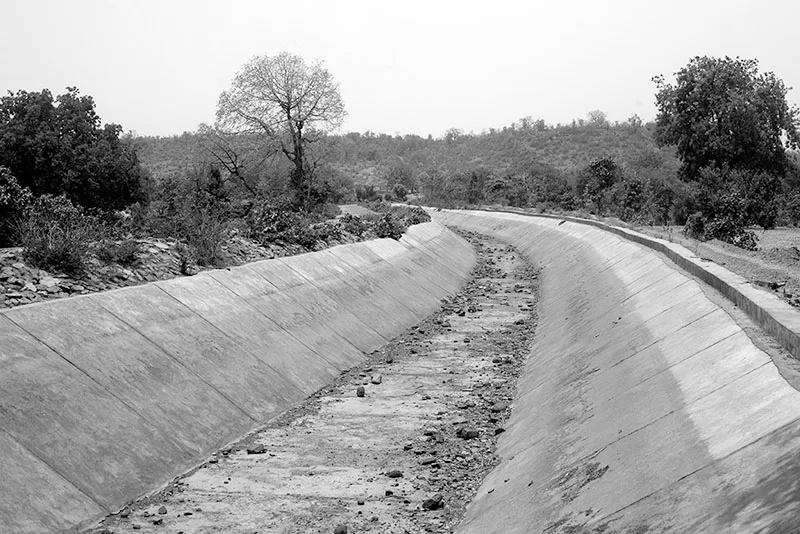 Dried up water canal in Lalitpur Disrict, Uthar Pradesh, India, 2016.